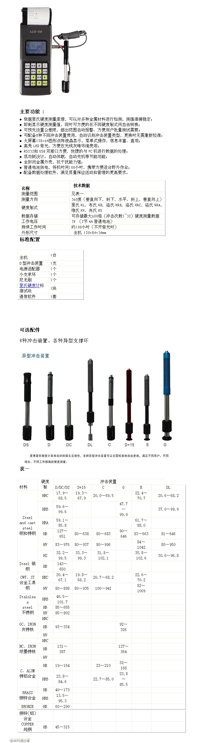 LCH-310里氏硬度計(jì)(圖1)